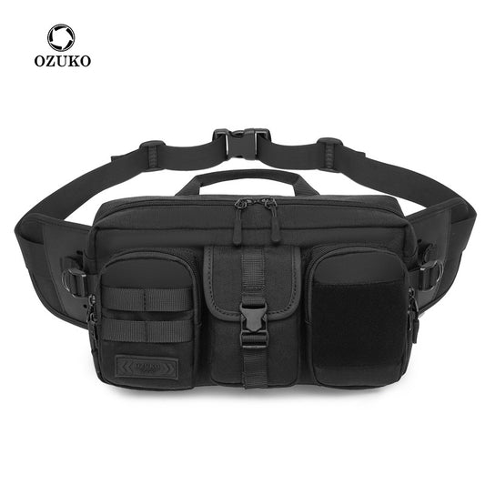 ozuko men's tactical waist bag outdoor waterproof men's bag crossbody bag sports waist bag multi-functional large capacity waist bag 