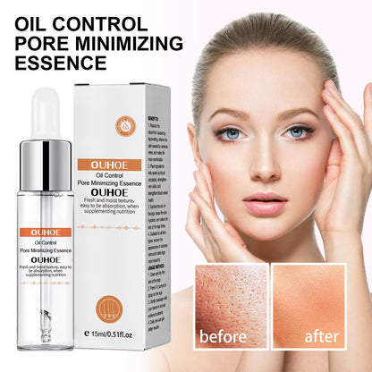 OUHOE Pore Repair Essence delicately brightens skin tone, shrinks pores, hydrates, moisturizes, and tightens skin. 
