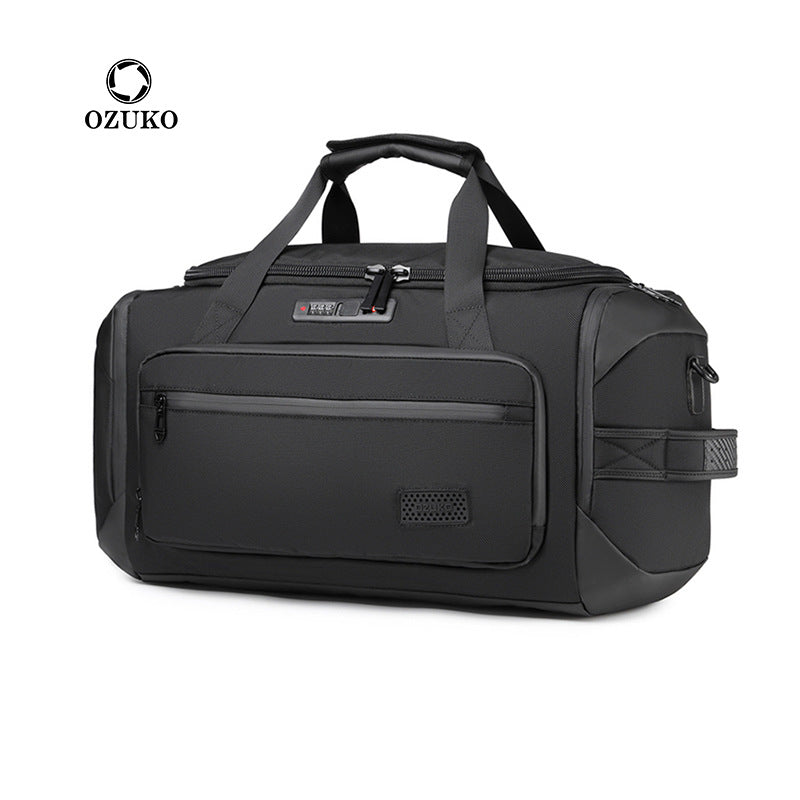 Ozuko portable travel bag large capacity shoulder sports bag can be inserted into the trolley case short-distance wet and dry separation fitness bag 