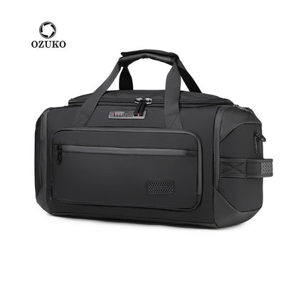 Ozuko portable travel bag large capacity shoulder sports bag can be inserted into the trolley case short-distance wet and dry separation fitness bag 