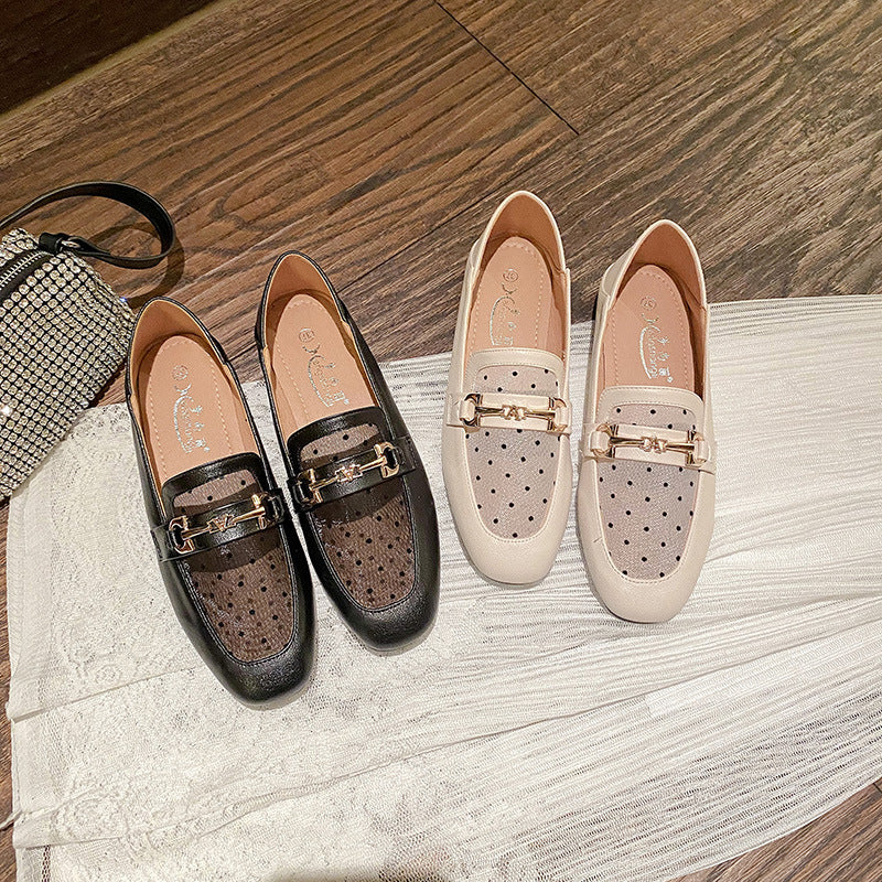 Flat single shoes အမျိုးသမီး 2023 ခုနှစ် နွေရာသီ အသစ် ကျော့ကျော့ အနီရောင် အသားတင် ဗလာကျင်း ပါးစပ် ပျော့ပျောင်းသော အောက်ခြေ ပြင်သစ် တစ်ခုတည်းသော ဖိနပ် တစ်စင်း ပဲစင်းငုံဖိနပ်