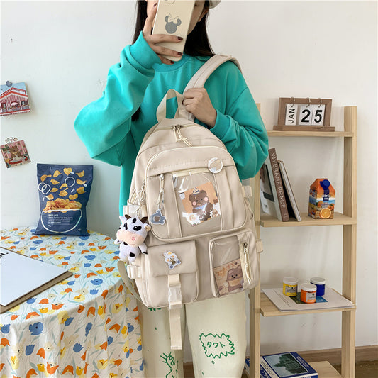 Japanese Harajuku schoolbag female Korean version high school college student junior high school student backpack cute girly heart primary school student backpack 