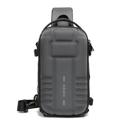 Ozuko's new hard shell chest bag men's sport functional men's shoulder bag outdoor tactical men's bag crossbody bag
