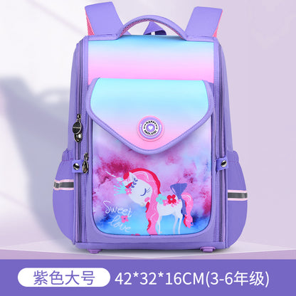 New schoolbags for primary school students 1--6th grade burden-reducing backpack integrated children's schoolbag can be printed with logo 