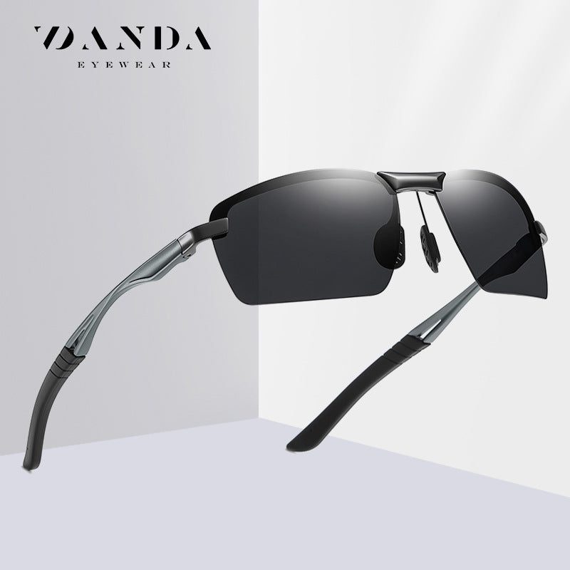 New Men's Sunglasses Aluminum Magnesium Legs Half Frame Polarized Sunglasses Fishing Glasses 3391 Driver Driving Sunglasses 