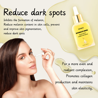 OUHOE black spot correction essence သည် မျက်နှာအစက်အပြောက်များကို ပျောက်ကင်းစေပြီး အသားအရေကို စိုပြေစေပြီး နုပျိုတောက်ပစေကာ whitening essence ၊
