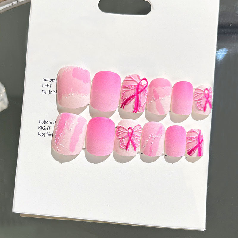 Wearable manicure finished nail patches for adults short bridal style embossed nude color 2023 new nail patches 