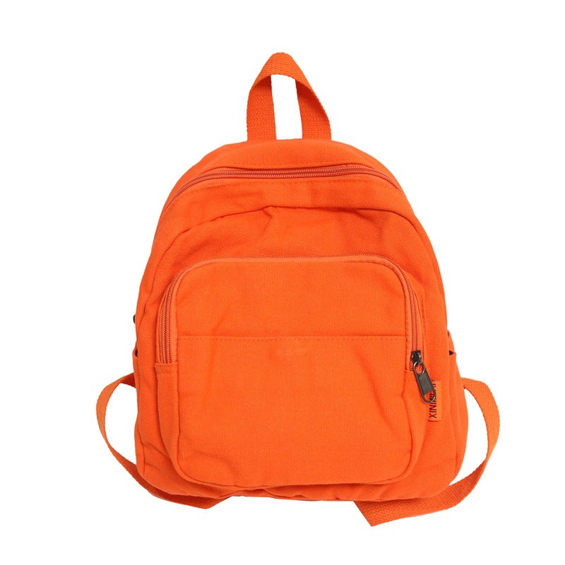 Literary Small Backpack Japanese Simple Lazy Style Small Backpack Bag 2023 Summer New Washed Canvas School Bag 