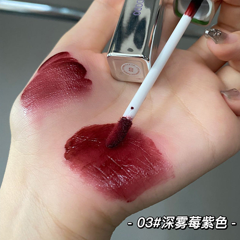 Toot Dodo~Flower Heart Scattered Small Silver Tube Mirror Lip Glaze Moisturizing and Moisturizing Watery Lips Lipstick Lip Gloss for Women 