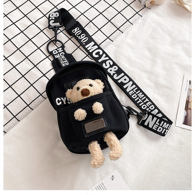 Cute little bag for women 2020 new style Internet celebrity versatile canvas crossbody chest bag ins trendy cool female student shoulder bag 