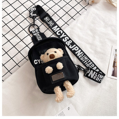 Cute little bag for women 2020 new style Internet celebrity versatile canvas crossbody chest bag ins trendy cool female student shoulder bag 