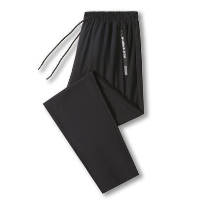 High elastic ice silk trousers men's summer trend thin sports casual pants quick-drying ice silk trousers 8316-TP30 
