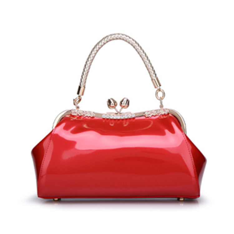 Factory direct sales 2023 fashion patent leather handbag women's bag single shoulder cross-body bridal bag dinner lady bag wedding bag 