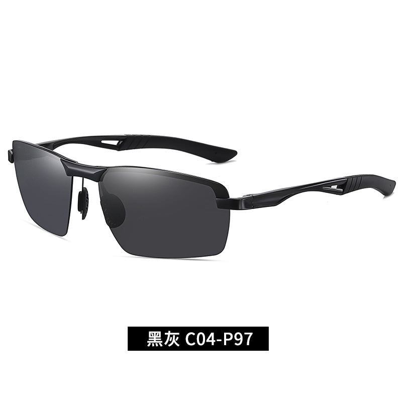 New Men's Sunglasses Aluminum Magnesium Legs Half Frame Polarized Sunglasses Fishing Glasses 3391 Driver Driving Sunglasses 