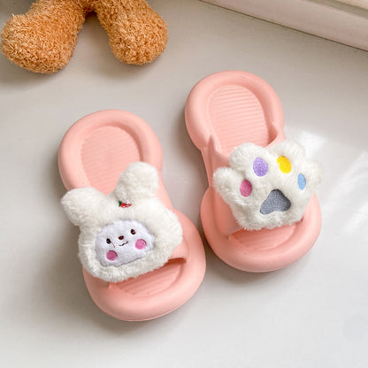 Cartoon rabbit stepping on feces feeling slippers female summer wear non-slip soft bottom student indoor home home bedroom sandals 