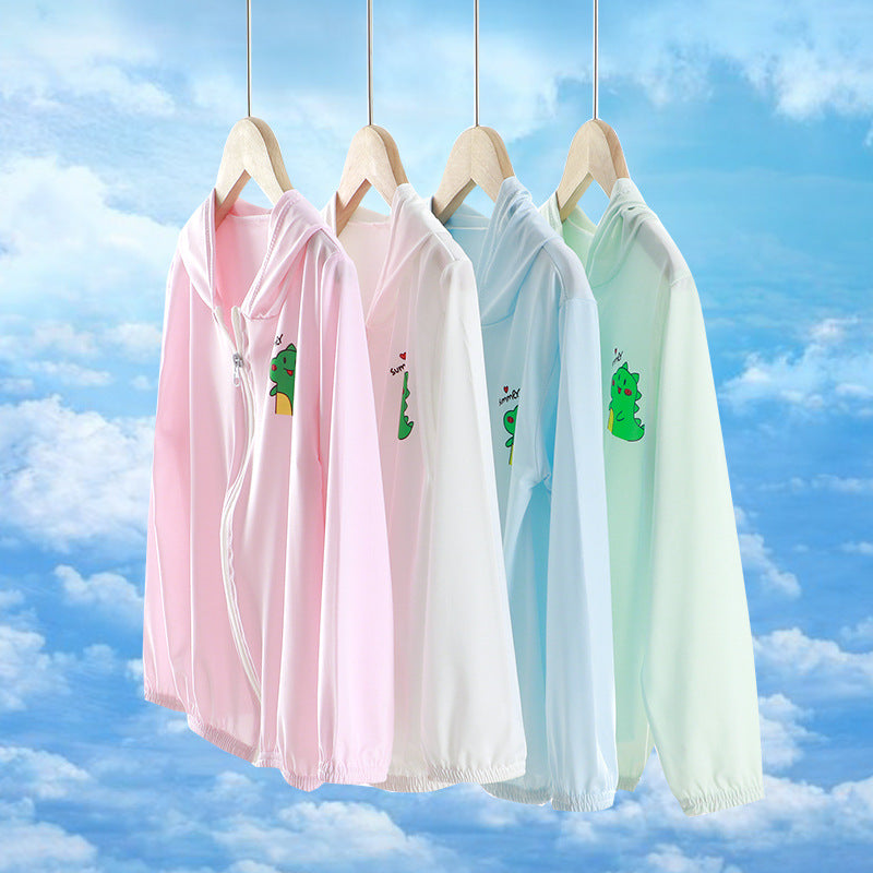Douyin hot style summer children's sunscreen clothing ultra-thin breathable boys and girls skin clothing beach sunscreen clothing manufacturers 