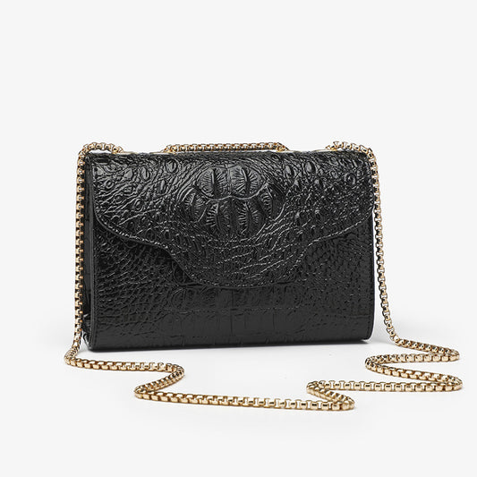 Welfare style fashionable crocodile pattern small square bag 2023 ladies bags cross-border women's bag wholesale versatile chain bag 