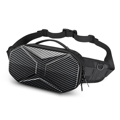 ozuko new sports men's waist bag functional PC hard shell crossbody bag men's trendy brand waterproof men's chest bag wholesale 