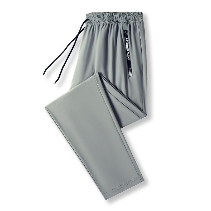 High elastic ice silk trousers men's summer trend thin sports casual pants quick-drying ice silk trousers 8316-TP30 