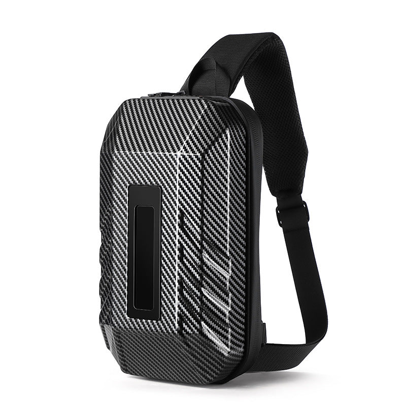 Ozuko trendy men's bag crossbody bag large capacity smart LED hard shell chest bag outdoor sports men's crossbody bag 