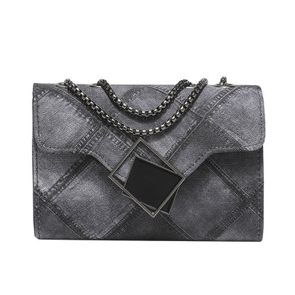 2023 new color and ink gradient small square bag, fashionable and personalized rhombus embossed chain crossbody women's bag, drop shipping 