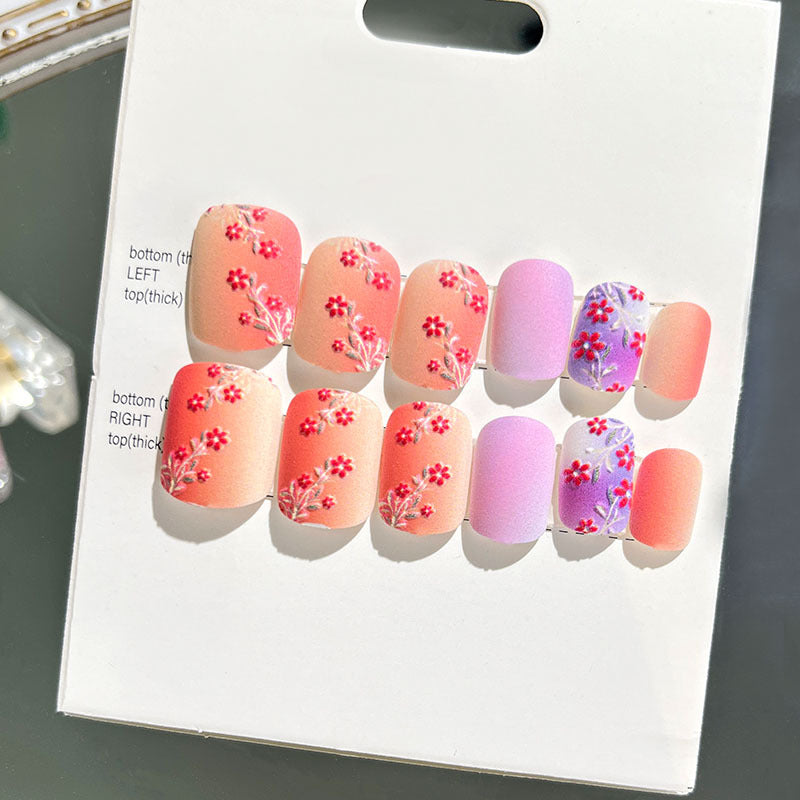 Wearable manicure finished nail patches for adults short bridal style embossed nude color 2023 new nail patches 