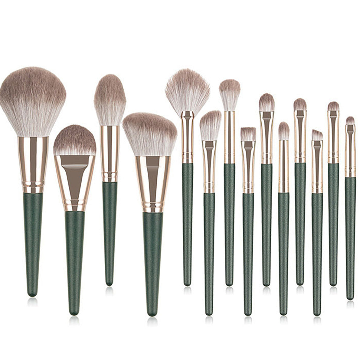 14 အပိုင်းပိုင်း Green Cloud Makeup Brush Set Portable Powder Brush Foundation Brush Eyeshadow Brush မိတ်ကပ် Beginner Makeup Brush 