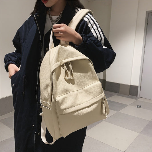 School bag female Korean version Harajuku ulzzang high school college students junior high school students simple versatile campus backpack 