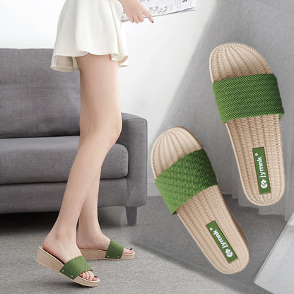 Monique 2023 summer new sandals and slippers for women non-slip wear-resistant thick-soled mid-heel all-match soft-soled outerwear slippers 