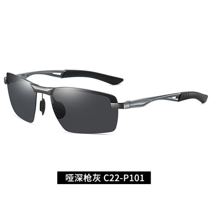 New Men's Sunglasses Aluminum Magnesium Legs Half Frame Polarized Sunglasses Fishing Glasses 3391 Driver Driving Sunglasses 