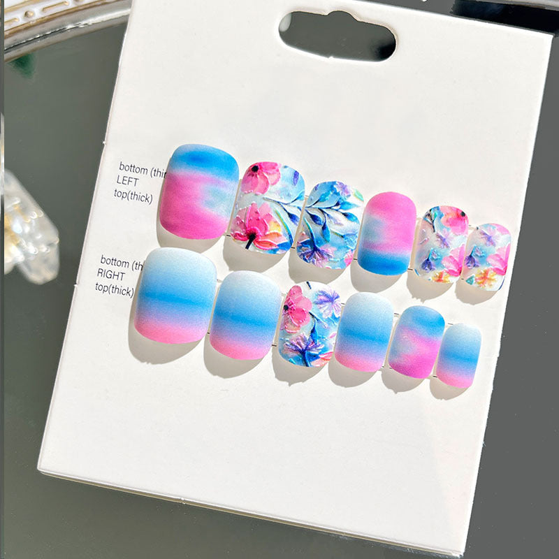 Wearable manicure finished nail patches for adults short bridal style embossed nude color 2023 new nail patches 