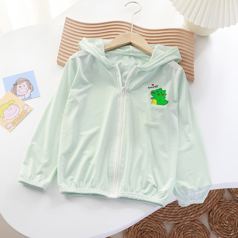 Douyin hot style summer children's sunscreen clothing ultra-thin breathable boys and girls skin clothing beach sunscreen clothing manufacturers 
