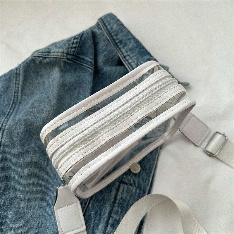 2023 New Broadband Bag Women's Crossbody Bag Fashion Casual Small Fresh Shoulder Envelope Bag Transparent Jelly Bag