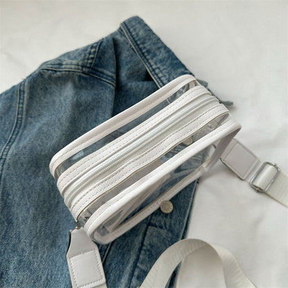 2023 New Broadband Bag Women's Crossbody Bag Fashion Casual Small Fresh Shoulder Envelope Bag Transparent Jelly Bag
