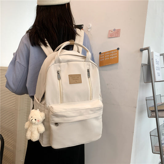 书包女初中生中学生大容量双肩包旅游大学生简约ins百搭男孩背包
