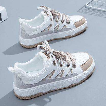 Small white shoes women's 2022 spring new board shoes students Korean version of women's shoes leather casual shoes spring and autumn explosion K3512 