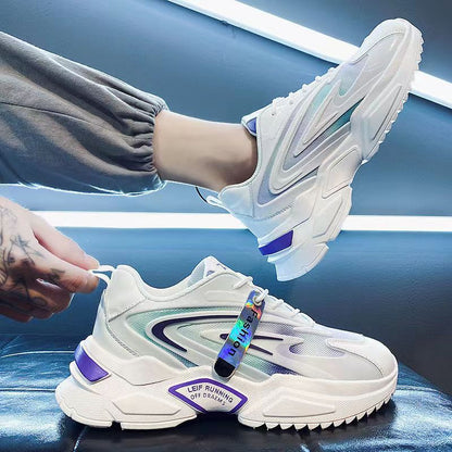 Men's shoes 2023 new summer breathable mesh shoes all-match small white men's sports and leisure increase daddy ins trendy shoes