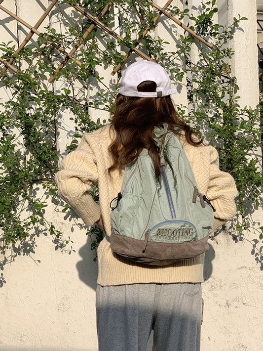 Homemade bag 2023 new Korean ins blogger same style large capacity medium and high school student backpack casual backpack trend 