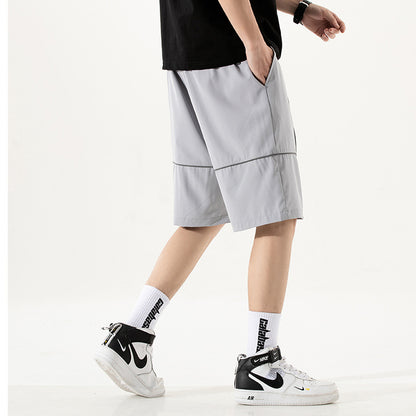 Workwear shorts men's summer outerwear thin section casual five-point trousers trendy loose sports couple net red same style 