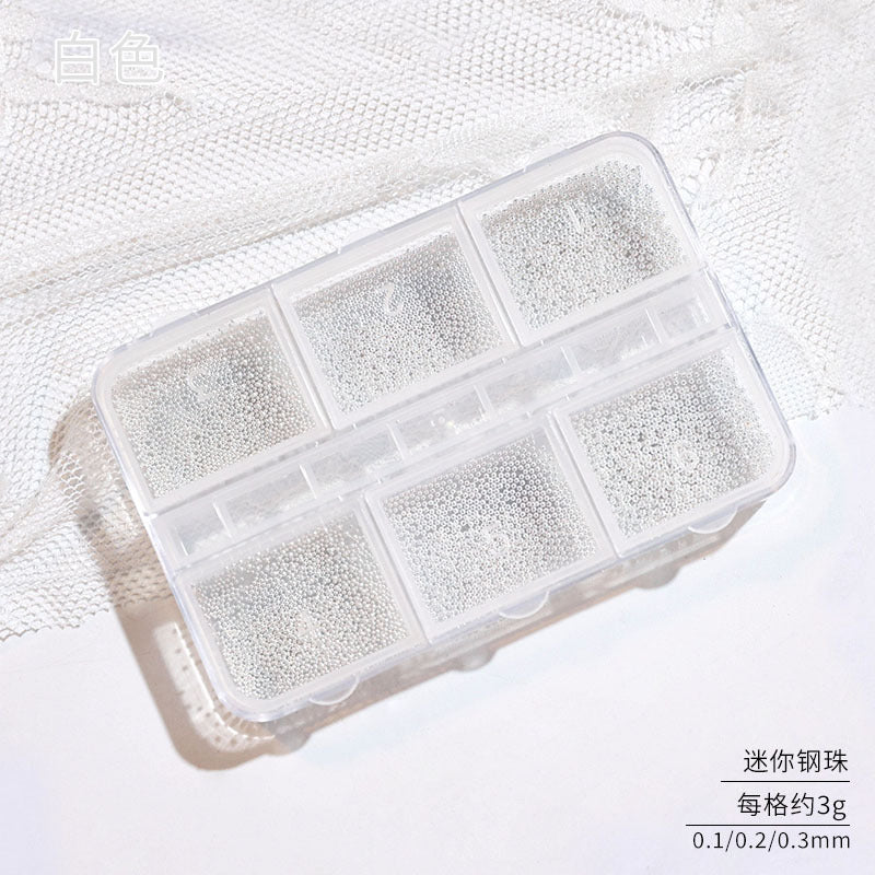 Nail Art Accessories Internet Celebrity 2023 New Mixed Pearl Flowers Flat Bottom Diamond Steel Beads Gold Foil as Nail Decorations 