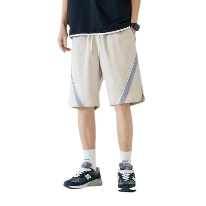Summer new men's Korean version of ice silk quick-drying elastic sports casual five-point pants trendy couple net red same style shorts 