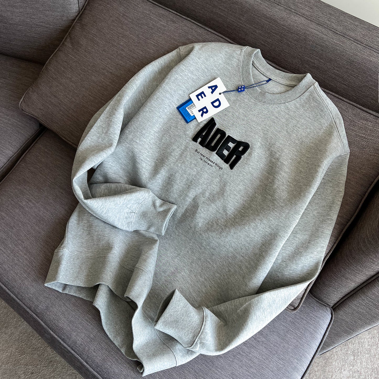 ADER 2022韩国潮牌秋冬新款 刺绣套头圆领卫衣男女同款情侣卫衣