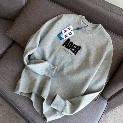 ADER 2022韩国潮牌秋冬新款 刺绣套头圆领卫衣男女同款情侣卫衣