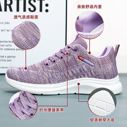 鞋子女2023秋季新款外贸飞织女鞋跨境shoes软底休闲运动鞋女