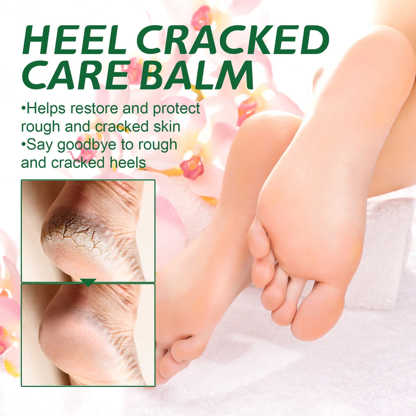 OUHOE Cracked Heel Care Cream Repairs Heel Peeling, Prevents Dry and Cracked Feet, Moisturizing Care Cream 