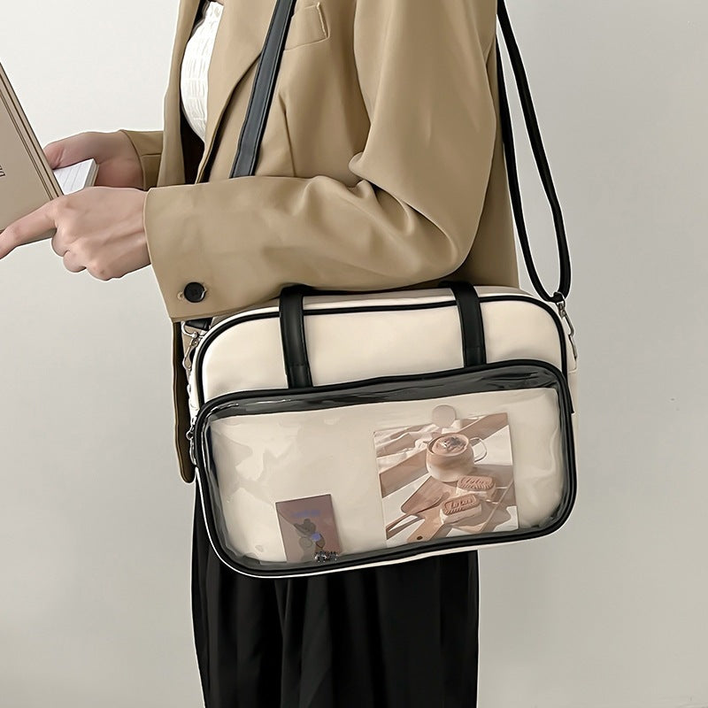 Square Fashion Tote Bag Women 2023 New Soft Leather Large Capacity Shoulder Messenger Bag College Student Ruiying Handbag 