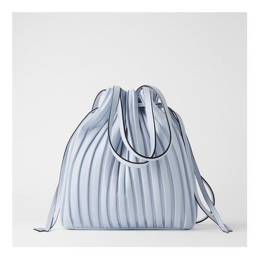 Bags for women, trendy Korean version, new fashion and creative striped shoulder crossbody bag, PU portable pleated bag, trendy 