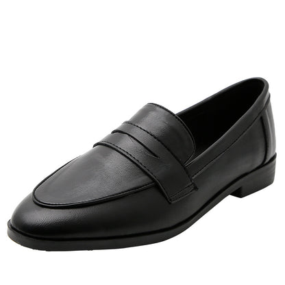 1288-5 loafers အမျိုးသမီး 2023 အသစ်အပြား နှစ်ထပ်ဝတ် ဗြိတိန်စတိုင် သေးငယ်သော သားရေဖိနပ် တစ်ခုတည်း ဖိနပ် စလစ်ပေါ်မှ စစ်မှန်သော သားရေ အမျိုးသမီး ဖိနပ်များ 