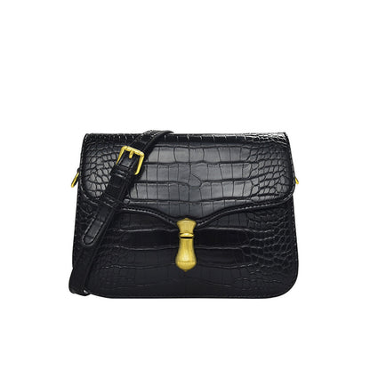 Niche crossbody women's bag 2023 new crocodile pattern bag small square bag retro fashion trend women's shoulder bag bag 