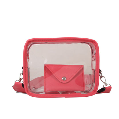 2023 New Broadband Bag Women's Crossbody Bag Fashion Casual Small Fresh Shoulder Envelope Bag Transparent Jelly Bag